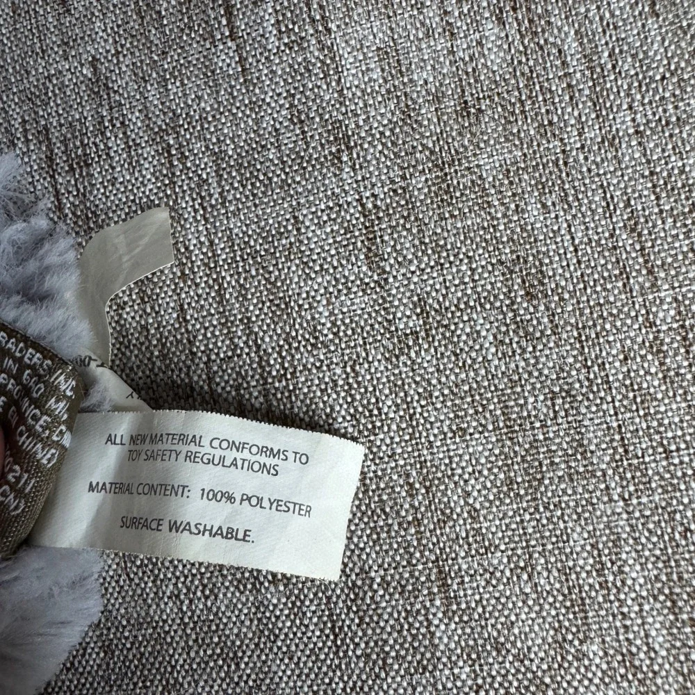 Demdaco Gray Elephant Rippled Faux Fur Plush Lovey Security Blanket